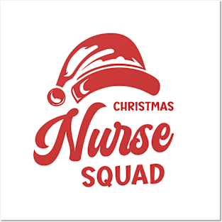 Christmas Nurse Squad Red Santa Hat Posters and Art